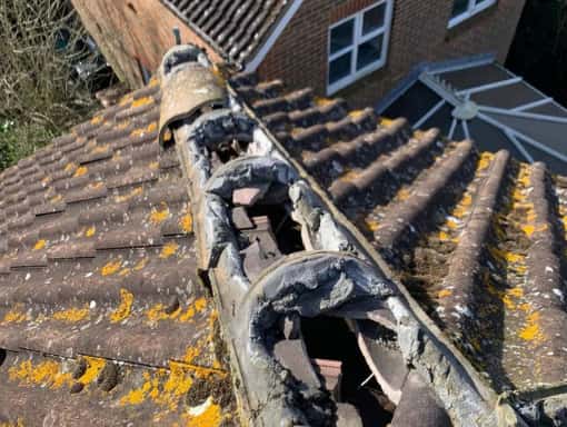 This is a photo of a roof in Tenterden that needs repairs